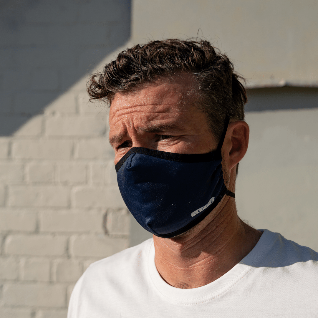 LUCKEFit™ Travel Face Masks | Award-Winning ViralOff® | NZ Helix+ Filter | Deep Blue LUCK•E