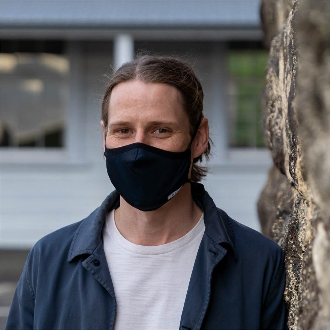 LUCKEFit Travel Face Masks |  Award-Winning ViralOff® | NZ Helix+ Filter | Black LUCKE