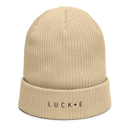 LUCKE Ribbed Beanie | 100% organic cotton | Sand LUCK•E