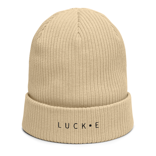 LUCKE Ribbed Beanie | 100% organic cotton | Sand LUCK•E