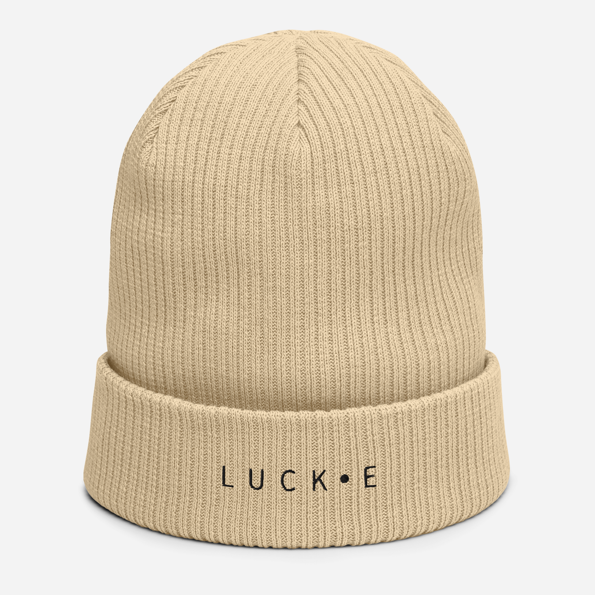 LUCKE Ribbed Beanie | 100% organic cotton | Sand LUCK•E