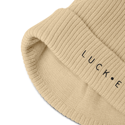 LUCKE Ribbed Beanie | 100% organic cotton | Sand LUCK•E