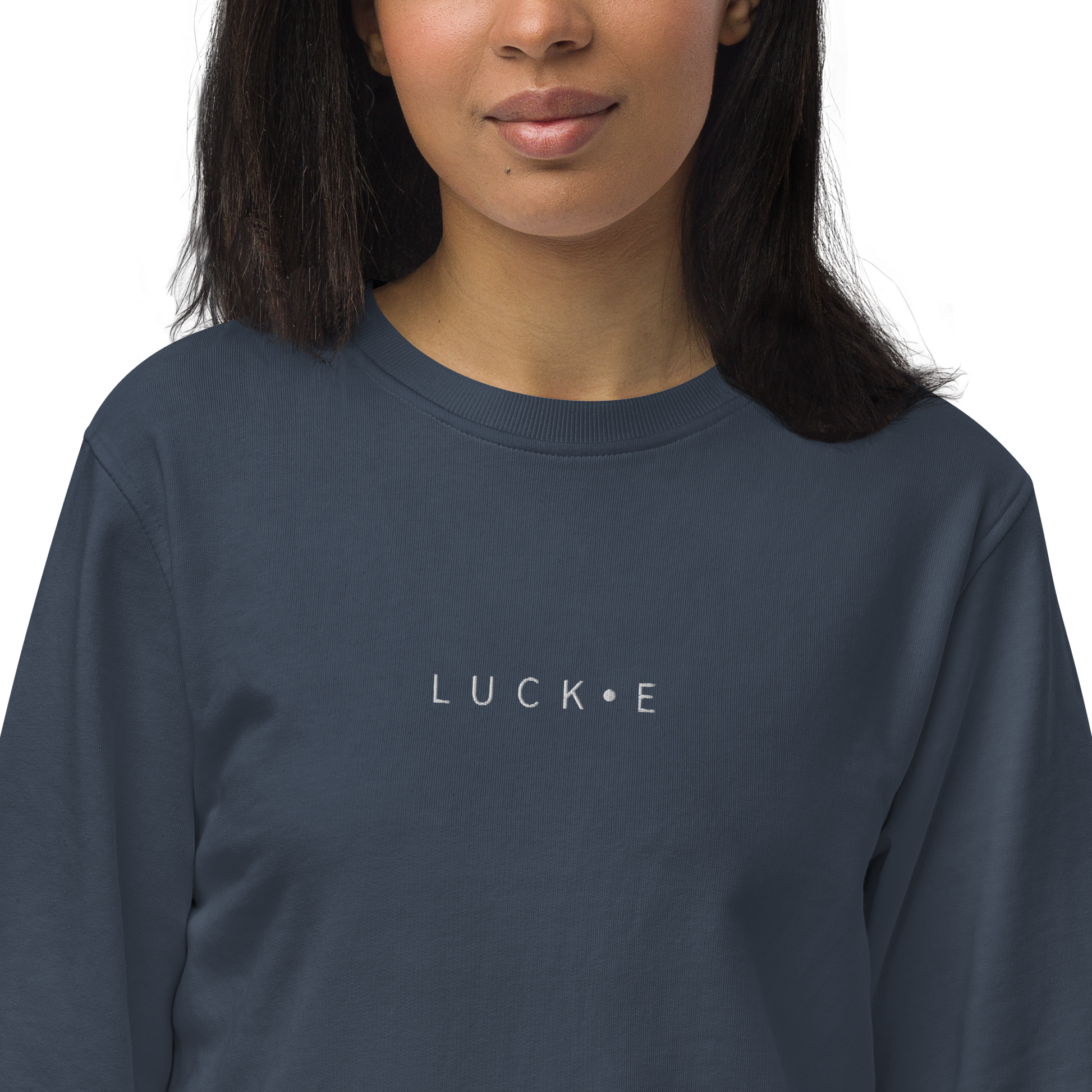 LUCKE Staple Sweatshirt | 80% Organic Cotton 20% RPET | Navy LUCK•E